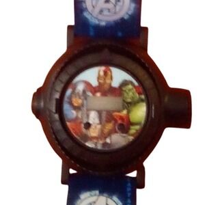 Marvel Avengers Kids Digital,Blue Band,Light Up Projector Watch